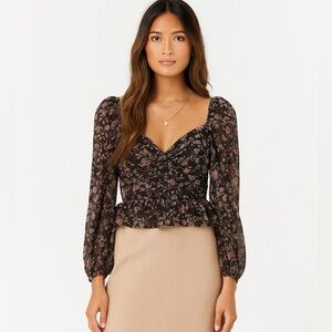 Floral Boho Crop Blouse NWT